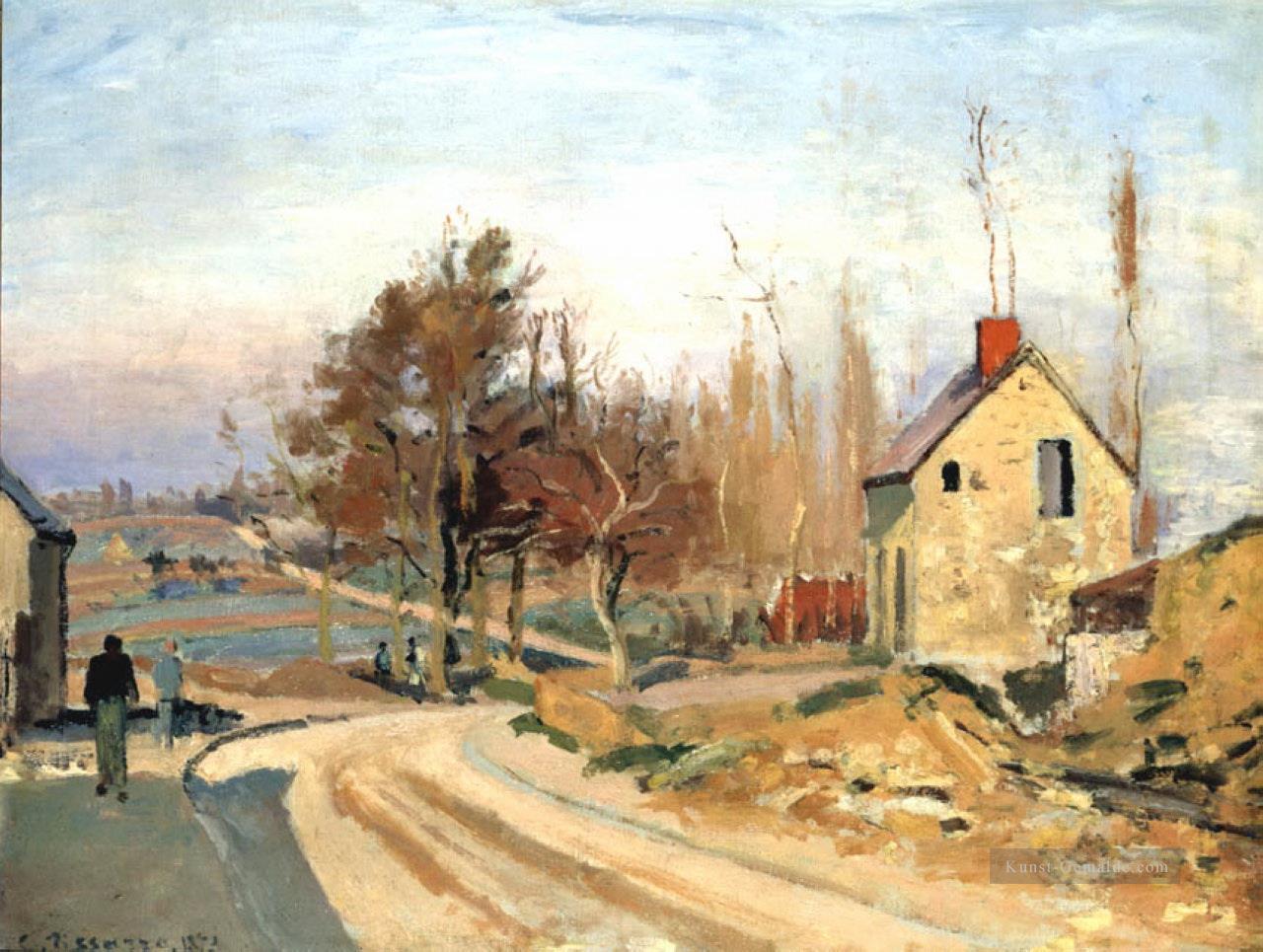 Straße von osny Raureif 1873 Camille Pissarro pontoise Ölgemälde